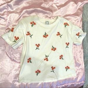 Floral Embroidered Tee